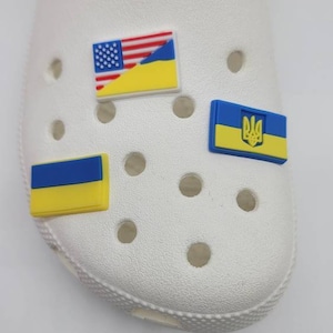 Ukraine flag shoe charm