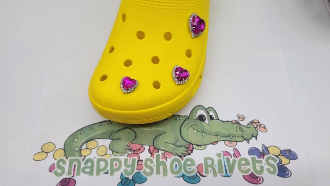 Hearts and rhinestones fits Crocs shoes Etsy