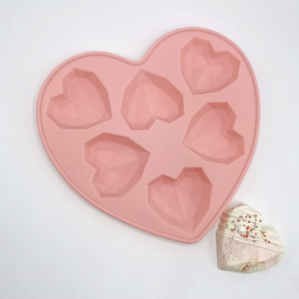 Geometric Heart Silicone Mould / Geometric Heart Silicone Mold Etsy