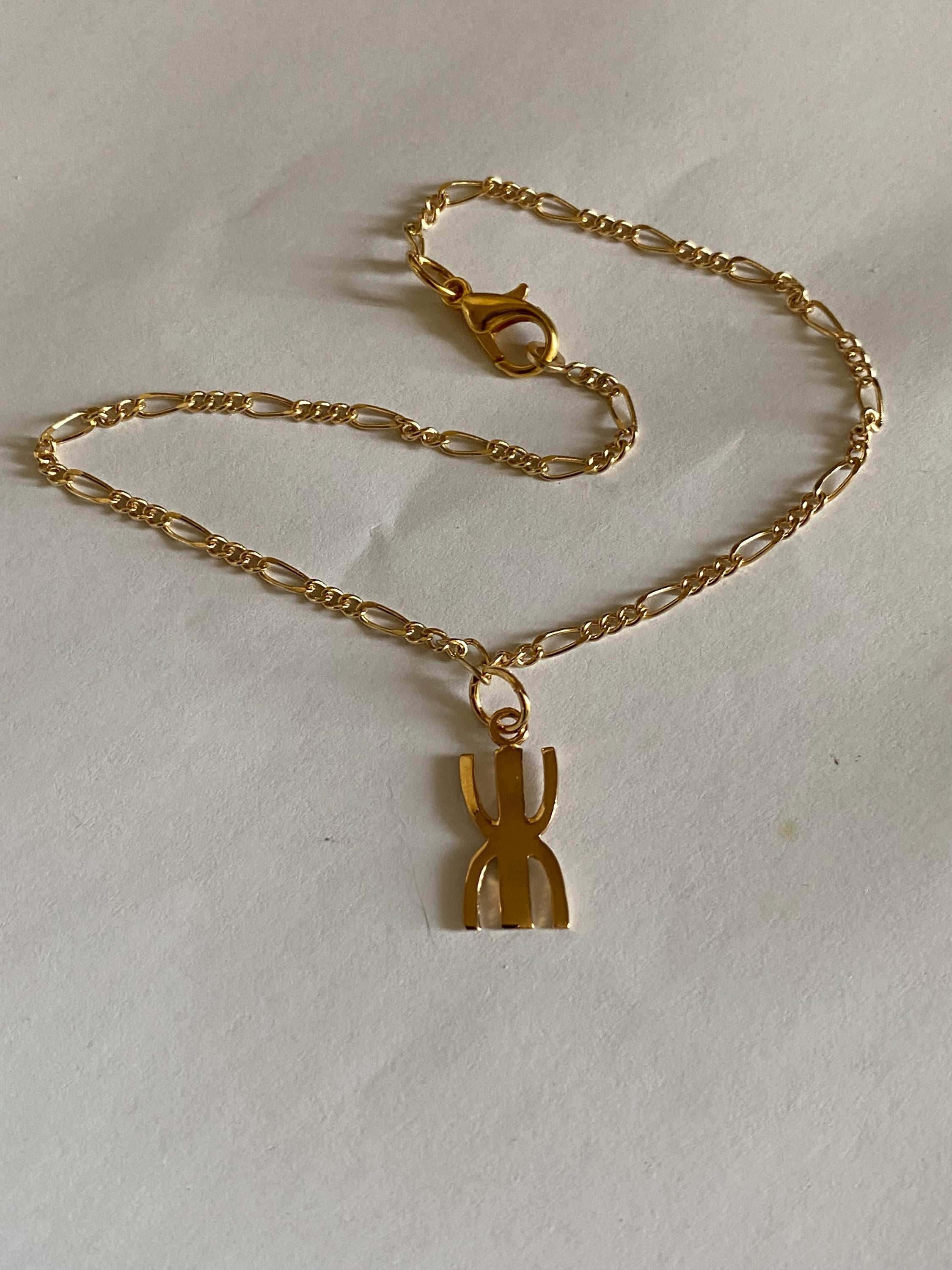 Collier Vintage Argent Massif Avec Pendentif Berbère - Chaîne 42cm, Occasion