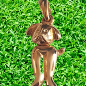 Gold-plated pendant - dog -