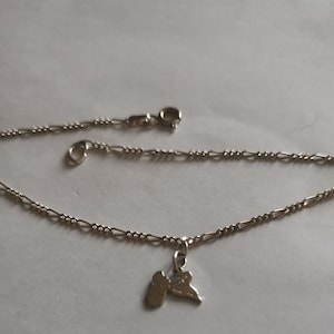 Solid silver ankle chain - Guadeloupe -