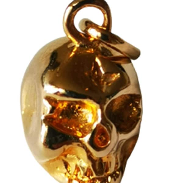 Pendentif en plaqué or - tete de mort -