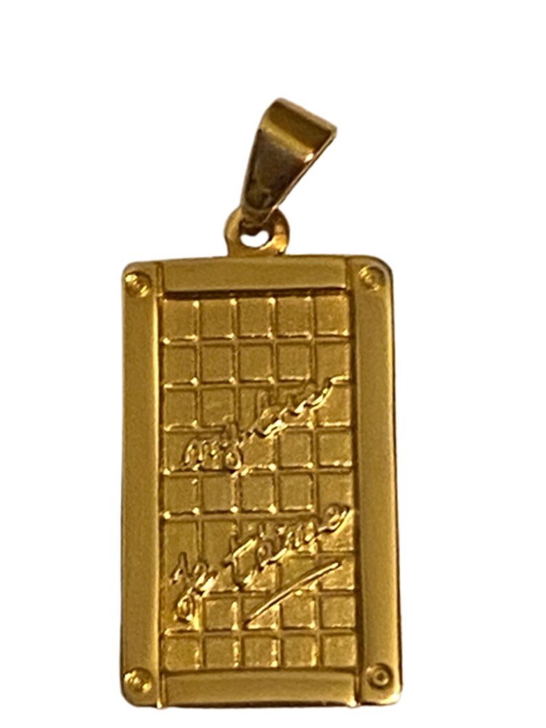 Gold plated pendant Love parchment. Gold plated pendant Love parchment.