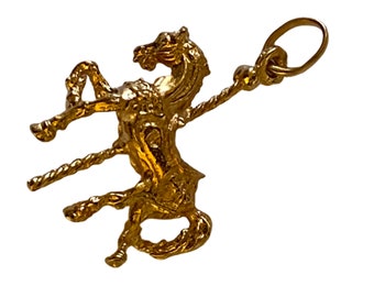 Gold-plated pendant - horse -