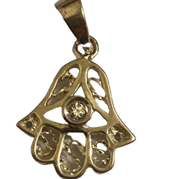 Pendentif en argent massif - main de Fatma -