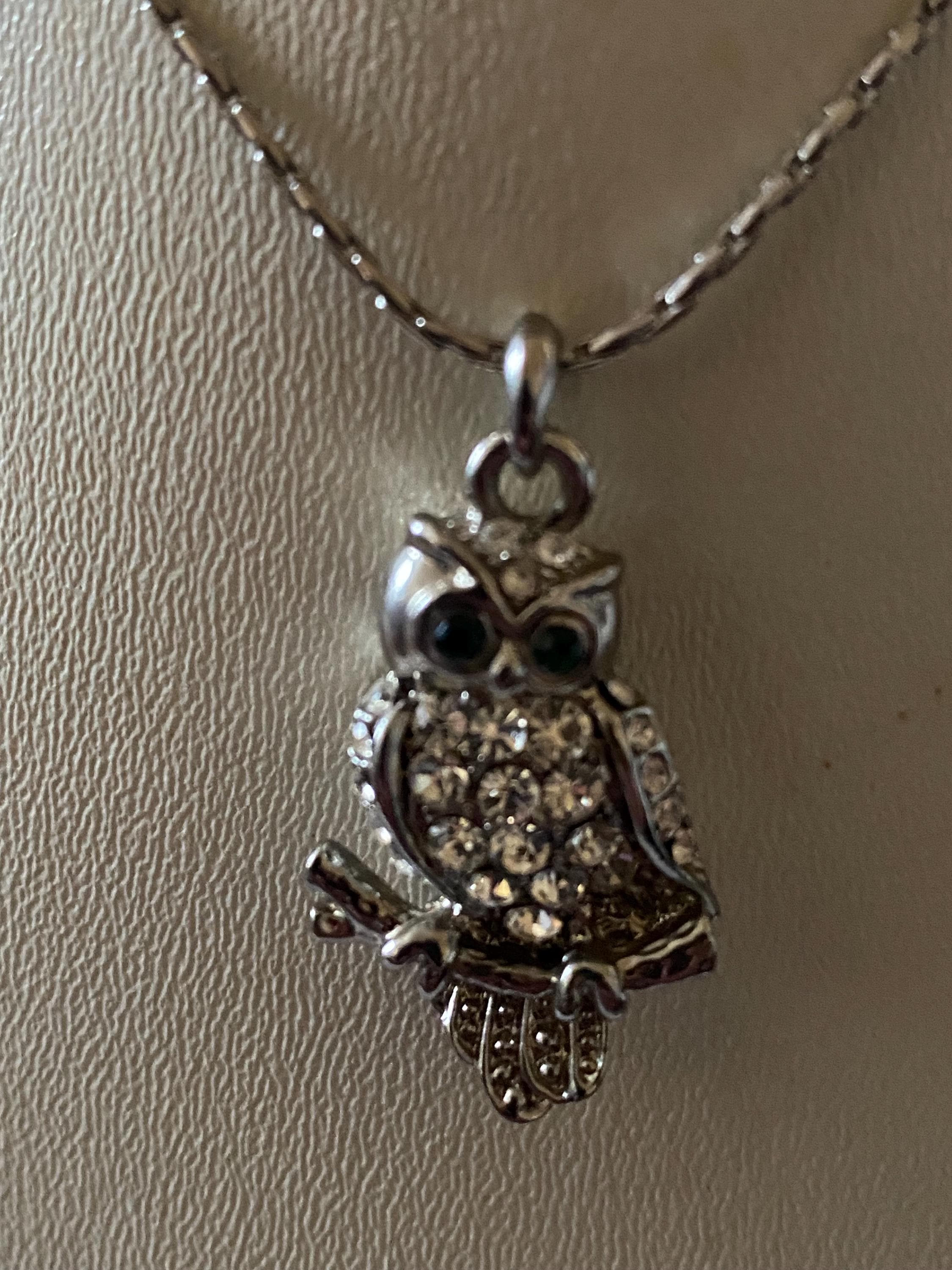 Collier Chaîne Hibou/chouette En Alliage Vieil Or – Longueur 75 Cm – Neuf Avec étiquettes