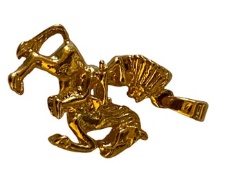 Gold-plated pendant - horse -