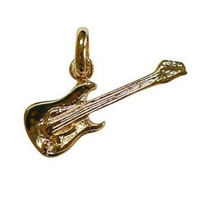 Gold plated pendant - guitar -