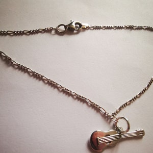 solid silver ankle chain - guitar -