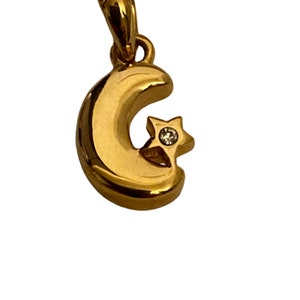 Gold-plated pendant - moon -