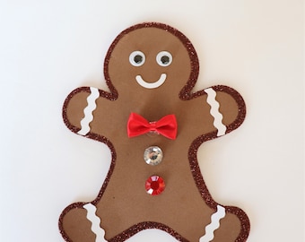 Gingerbread Boy craft kit, gingerbread girl, DIY craft kit for Kids, Kids Christmas craft kit