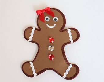 Gingerbread Girl craft kit, gingerbread girl, DIY craft kit for Kids, Kids Christmas craft kit