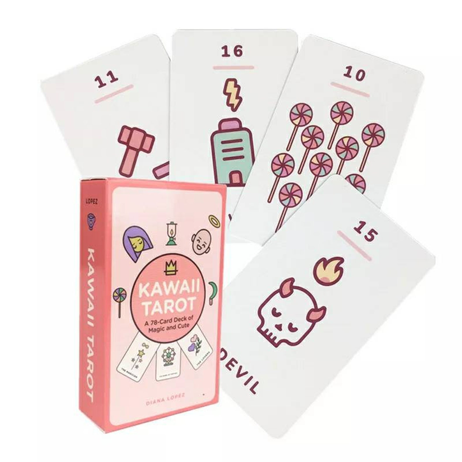 Gift Cute Kawaii Tarot Deck 78Pcs Cute Tarot Cards Etsy