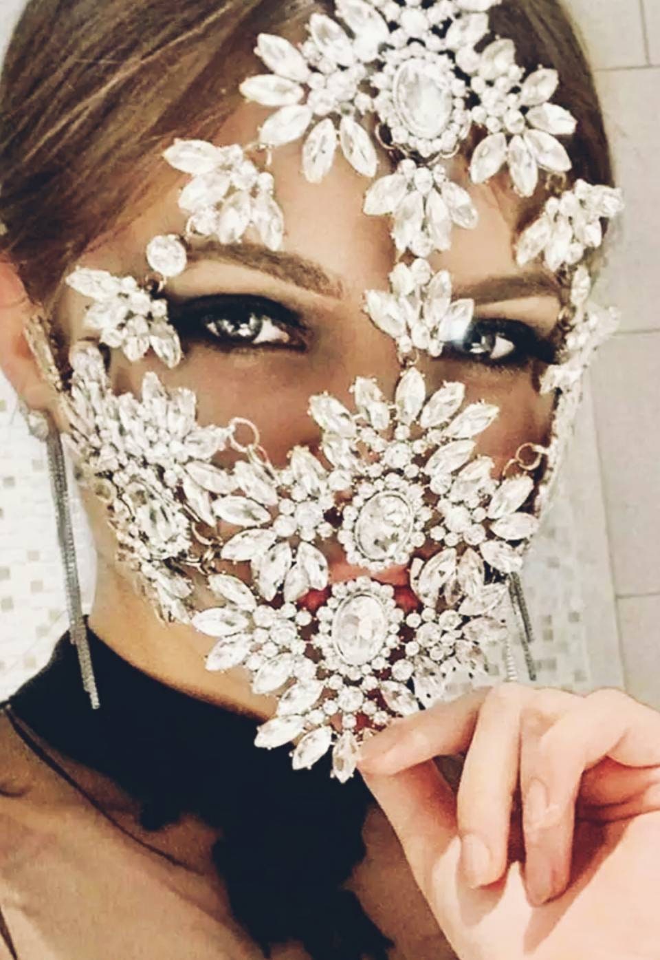 Luxury Crystals Full Face Jewel Mask Haute Couture Mask Etsy