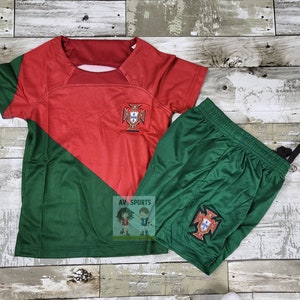 Portugal  Kids Jersey, Soccer Jersey, Playera de Niño Portugal Jersey, includes jersey and shorts
