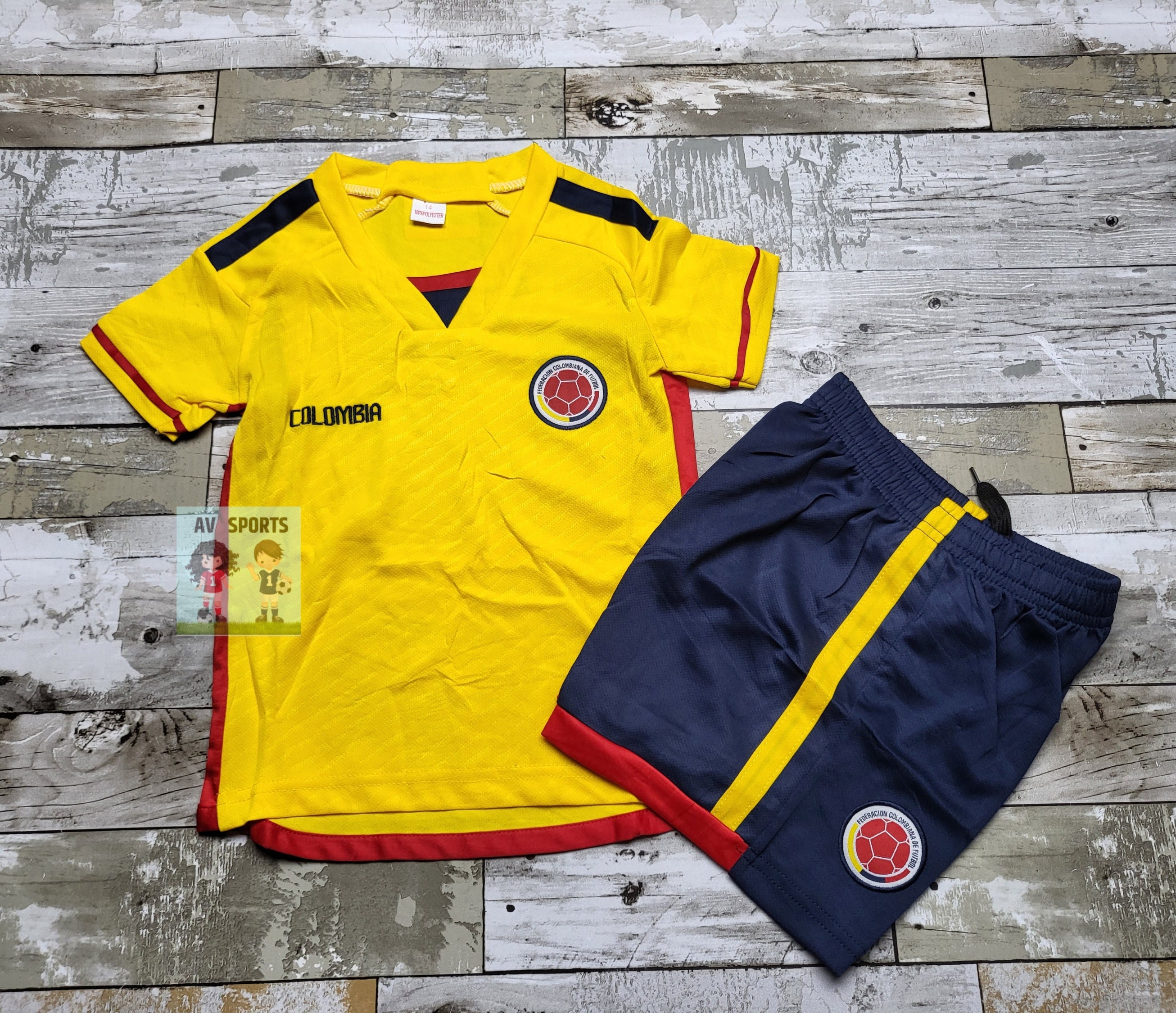 Jersey Colombia for kids, Soccer Jersey, Include jersey and Shorts