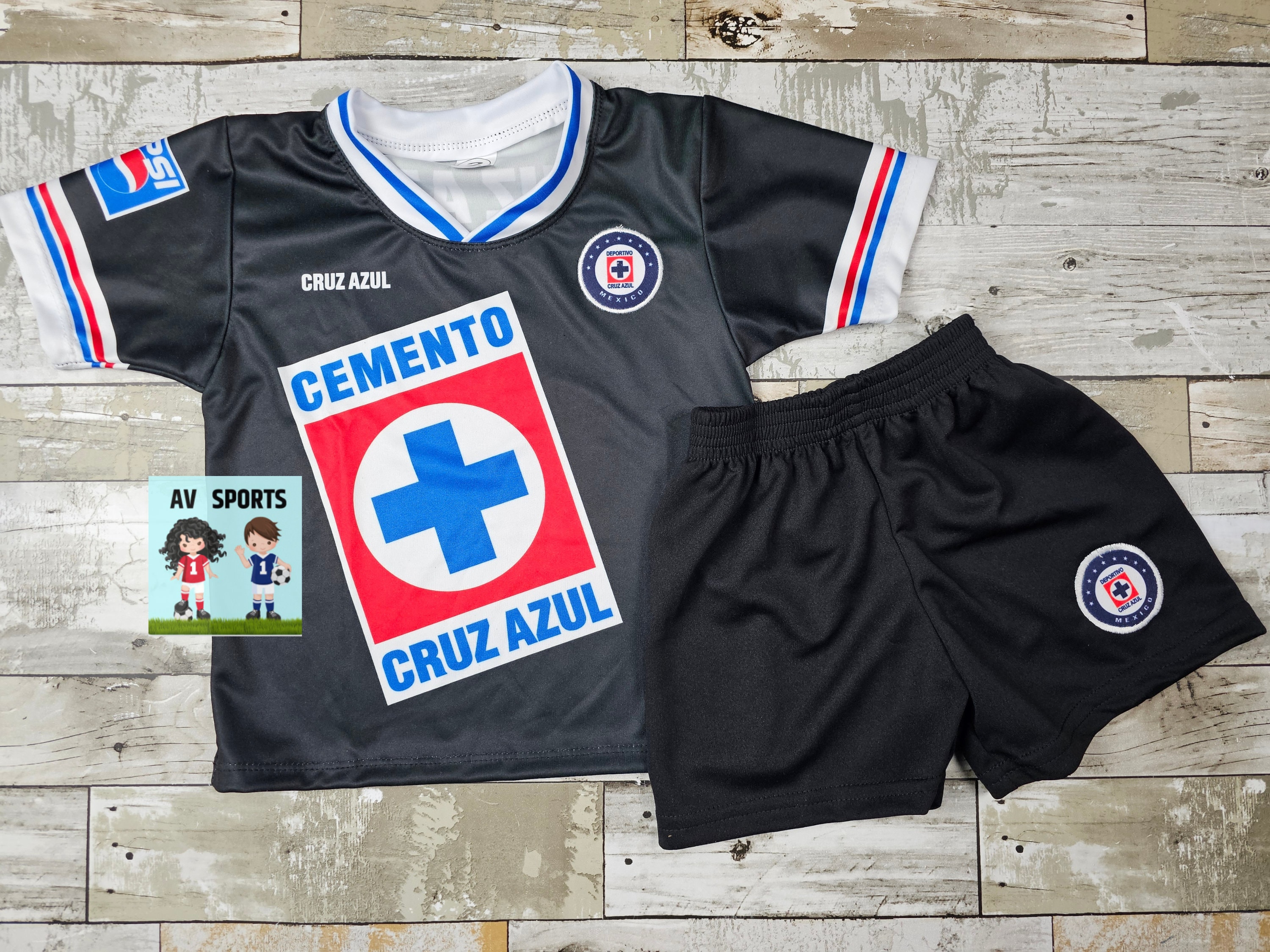 Cruz Azul Kids Soccer Jersey & Shorts Set - Etsy
