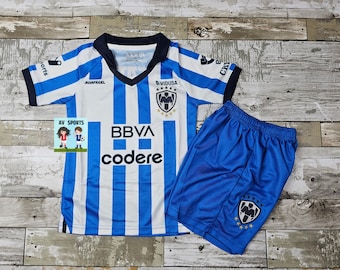 jersey Monterrey  para niños, jersey de fútbol, camiseta de Playera de Niño Monterrey, incluye camiseta y pantalones cortos