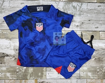 Playera de Niños, Playera de Futbol, Playera de Niño / color Azul, incluye playera y shorts