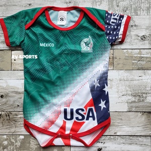Mexico|USA Baby Jersey, soccer Jersey, Mexico|USA Body de bebé, Baby Jersey