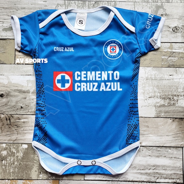 Cruz Azul  Baby  Jersey,Liga MX, Body de bebé,  Cruz Azul Jersey color Blue/white