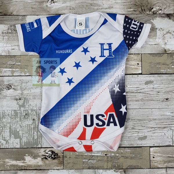 Honduras|USA Baby Jersey, soccer Jersey, Honduras |USA Body de bebé, Baby Jersey