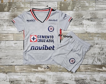 Cruz Azul Kids Soccer Jersey & Shorts Set: Futbol Outfit