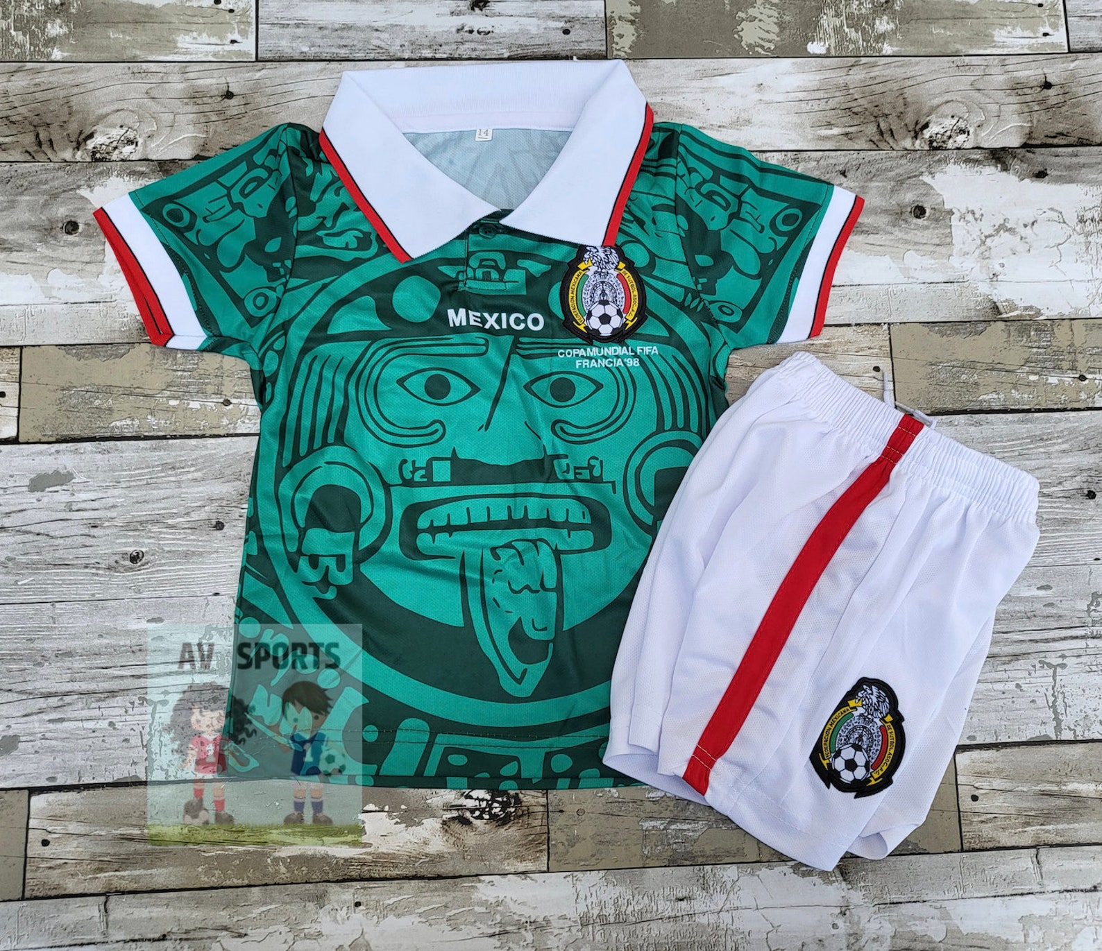 Mexico 98 Kids Set Kids Soccer Jersey Uniform Soccer Liga - Etsy