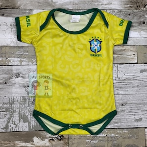 Brasil Home Baby Jersey, Baby Jersey, soccer Jersey, Body de bebé, Brazil Jersey