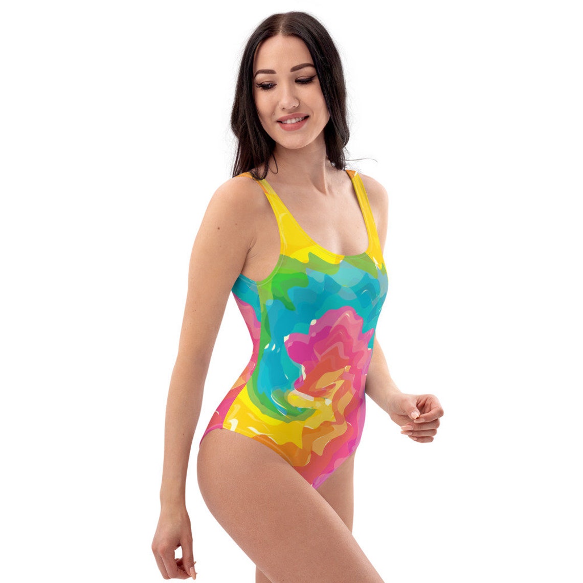 womens tie dye one piece bathing suit