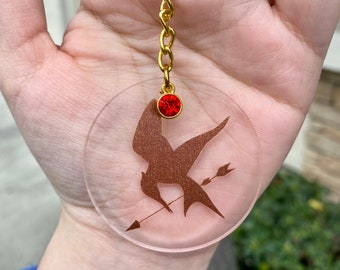 Mockingjay keychain/ Katniss/peeta