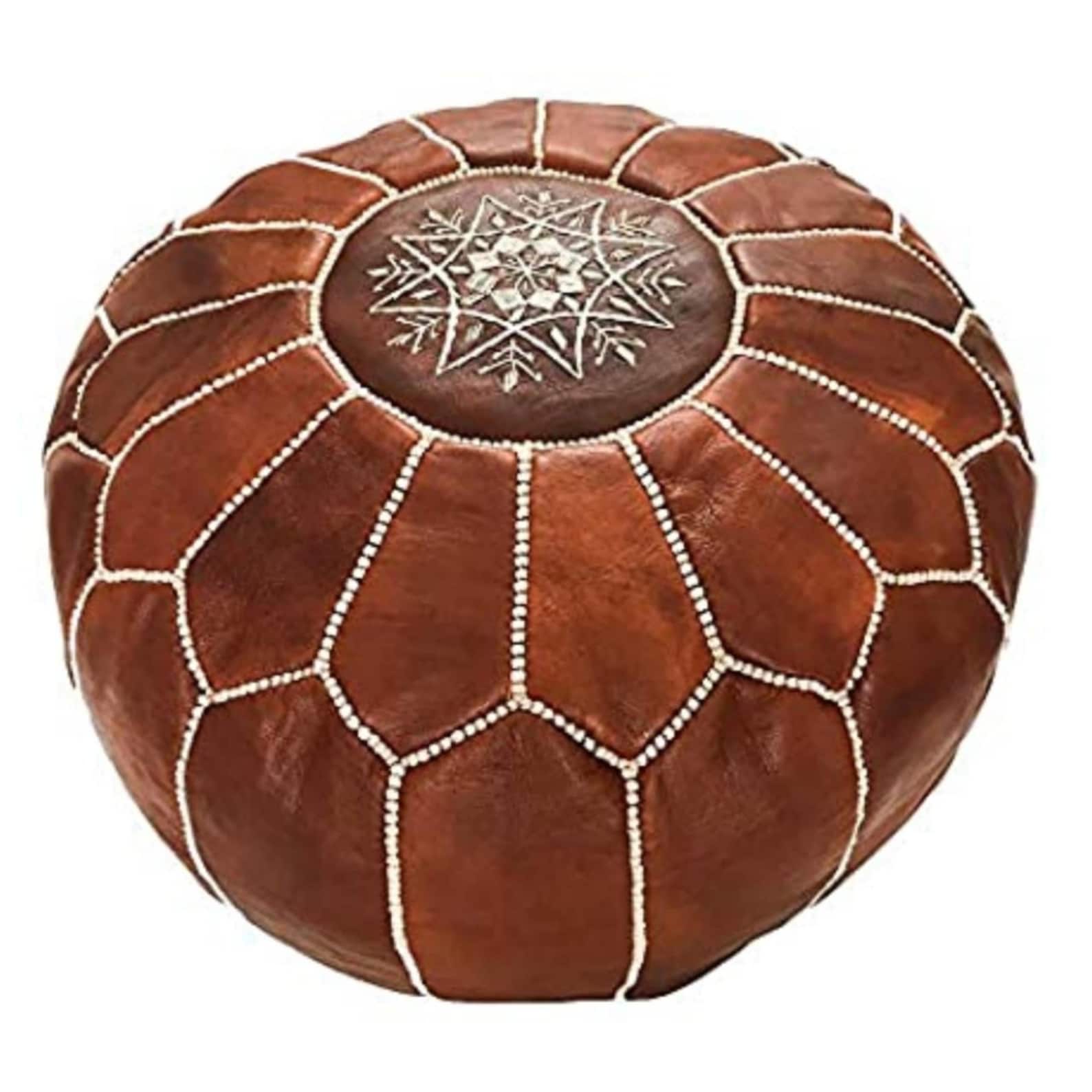 Leather ottoman pouf ottoman leather pouf 100 leather Only Etsy