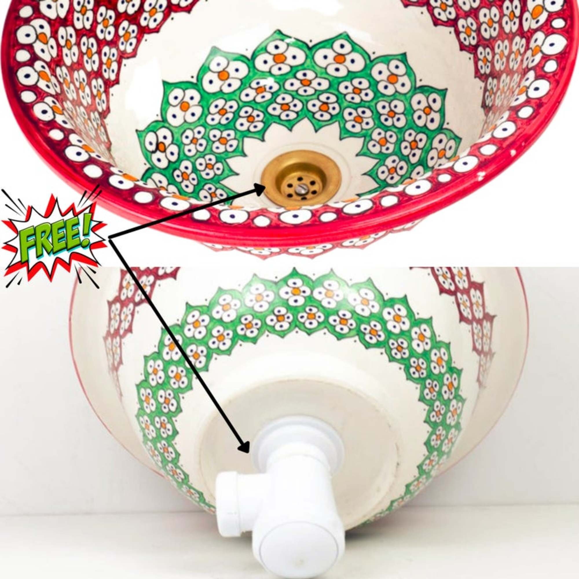 Handgemachte marokkanische Badezimmer Töpferei | Etsy