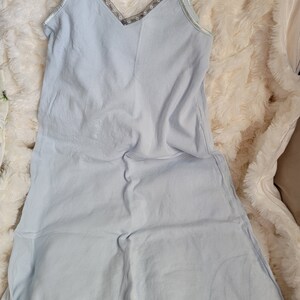 Mycket sällsynt vintage Cherokee Brand Icy Blue stickad chemise med spetskant från 1990-talet bild 6