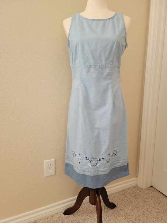 Vintage Liz Claiborne Petites Denim Chambray Sheath Dress - Etsy