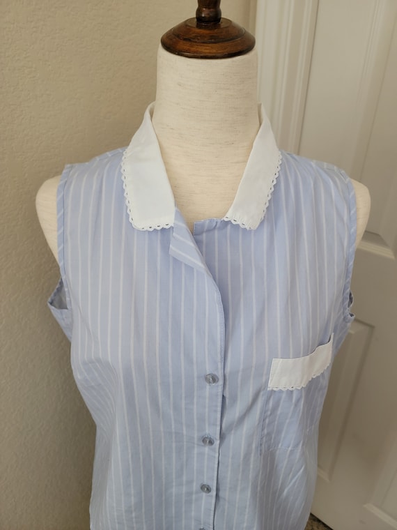 Very Rare Vintage 1990s Halston Blue with White St