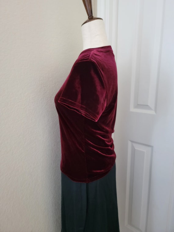 Very Rare Vintage 1990's Maxou Dark Ruby Velvet F… - image 6