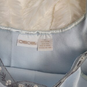 Mycket sällsynt vintage Cherokee Brand Icy Blue stickad chemise med spetskant från 1990-talet bild 7