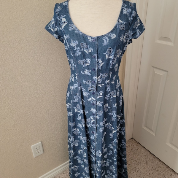 Denim Maxi Dress - Etsy