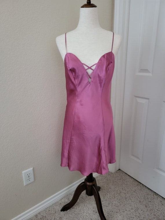 Rare Vintage 1980's Victoria's Secret Raspberry Silk … - Gem