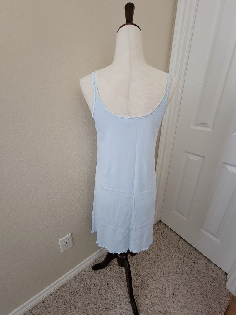 Mycket sällsynt vintage Cherokee Brand Icy Blue stickad chemise med spetskant från 1990-talet bild 4