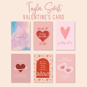 Taylor Valentine&#39;s Card, Swiftie, Instant Download, Printable Greeting Card, Taylor Swiftie Lyrics, Valentine&#39;s Card, PNG, PDF Files