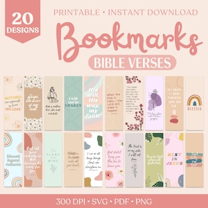 Lesezeichen Bunte Bibel Vers Lesezeichen Druckbare Minimalistische Schriften Christian Geschenk Lesezeichen DIY PNG SVG Lesezeichen Hingabe Gebete