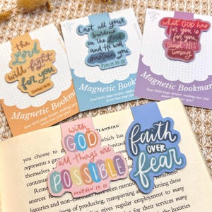 Bible Verse Magnetic Bookmark Christian Gift Faith Quotes Bookmark Aesthetic Book Lovers Gift for Readers Cute Bookmark Clip on Bookmark