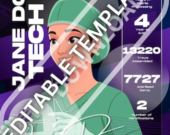 DOWNLOAD (Editable): Sterile Processing Player Cards