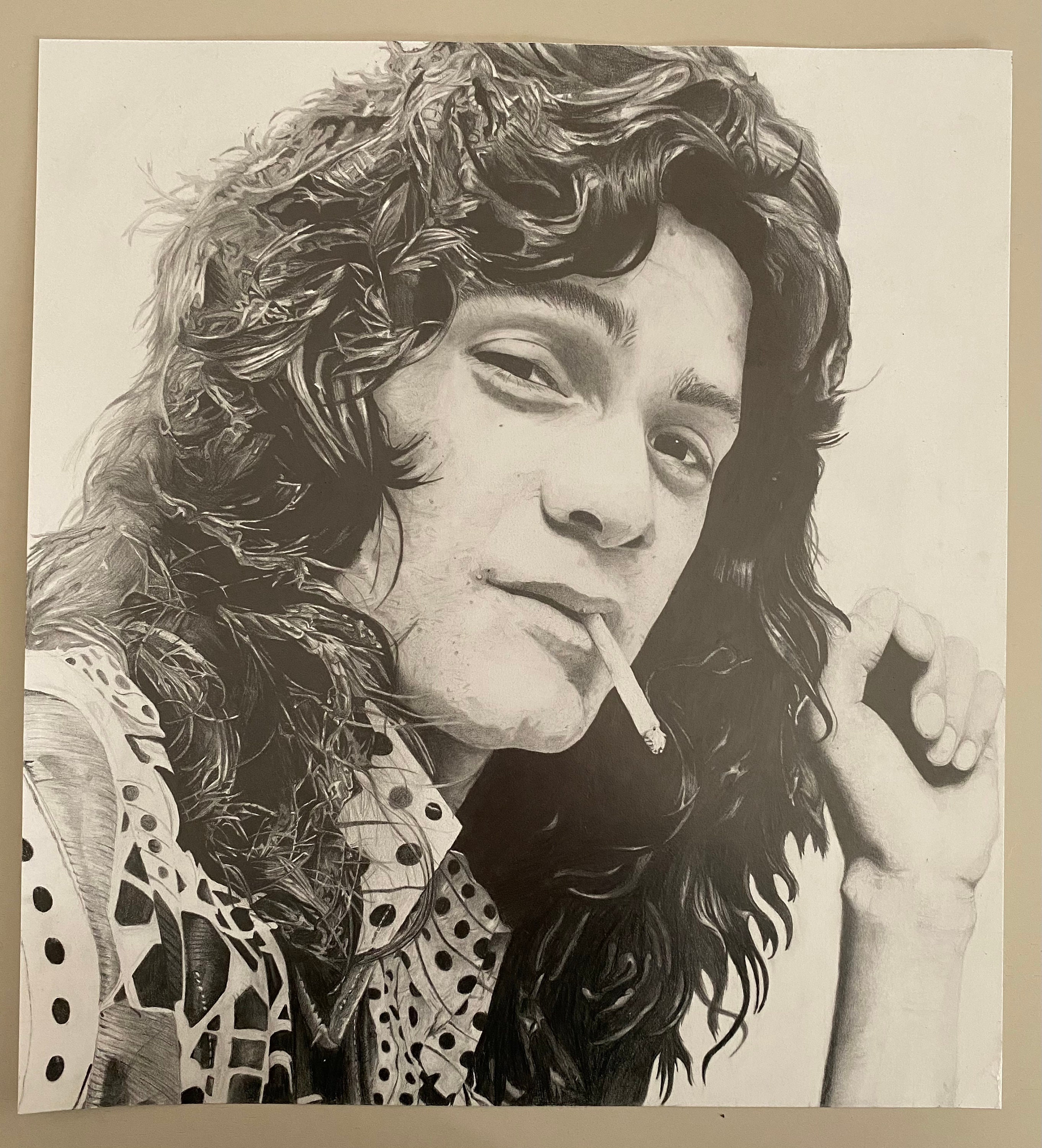 Eddie Van Halen Black &amp; White 11 by 12 PRINT - Etsy