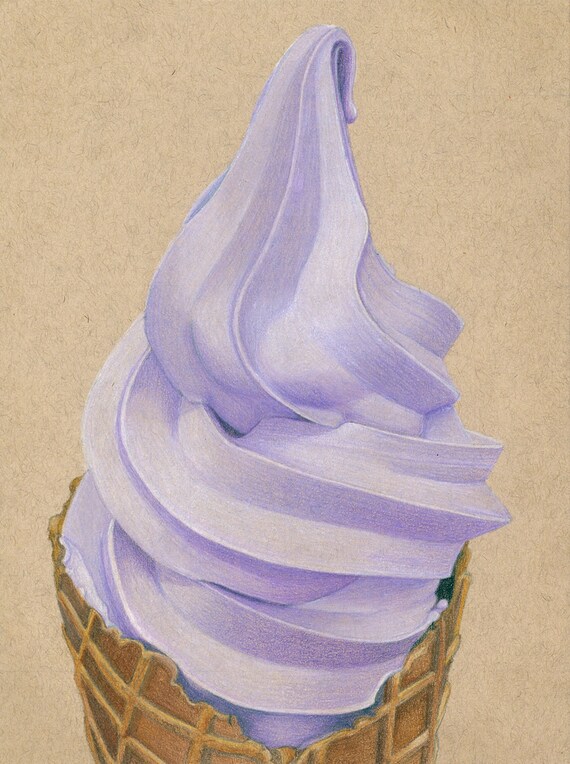 Ice Cream Cone Drawing Original 6x8 Etsy Ice Cream Cone Drawing Original 6x8 Etsy