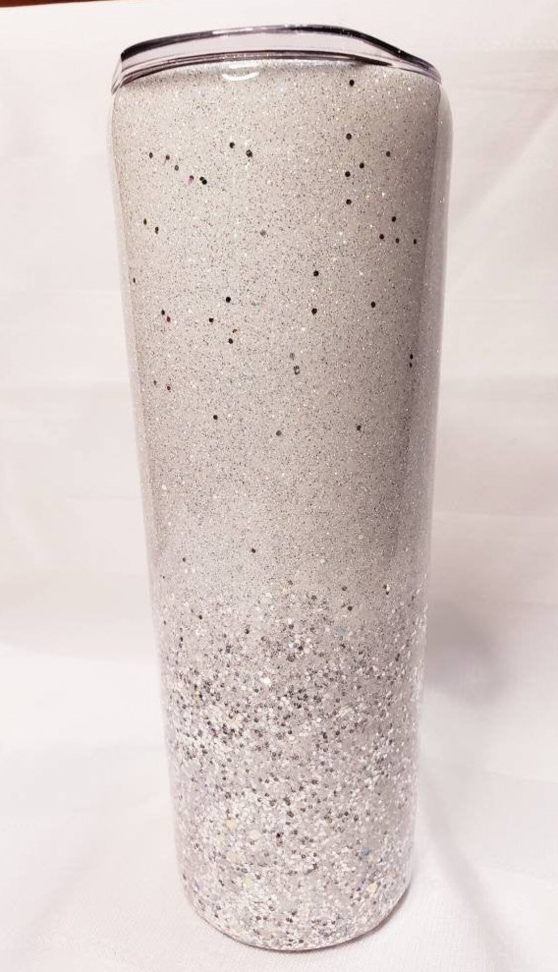 Personalized White glitter tumbler for a woman Customized Etsy