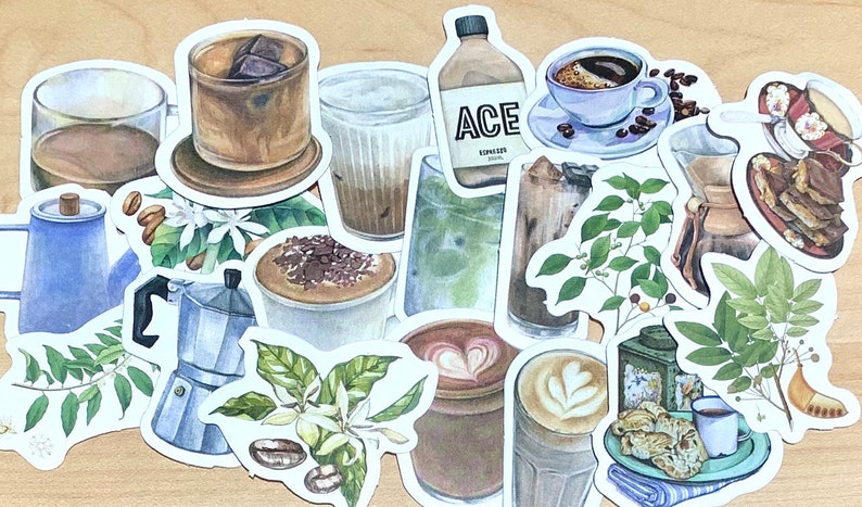 cute aesthetic coffee stickers etsy